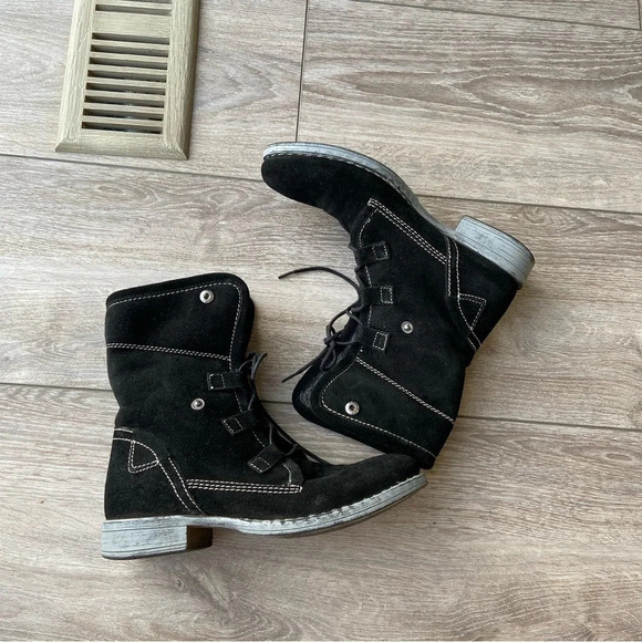 Sketchers Suede Leather Convertible Moto Combat Boots - Picture 15 of 15